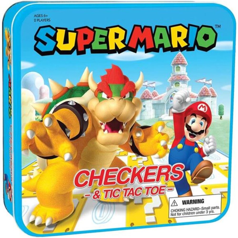 Super Mario Checkers & Tic-Tac-Toe Collector's Game Set for 2 players
